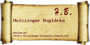 Holczinger Boglárka névjegykártya